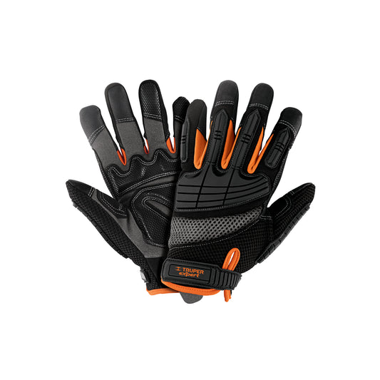 Guantes Mecánicos Anti-Impacto TRUPER GU-665 - Protección PVC Nudillos, Palma Antiderrapante, Táctil Compatible - Solución Profesional para Operadores Maquinaria y Herramientas