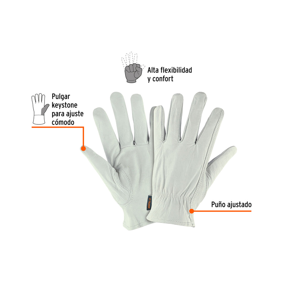 Guantes de Seguridad Industrial TRUPER GU-723 - Piel de Cabra Resistente para Mantenimiento y Herramientas Eléctricas