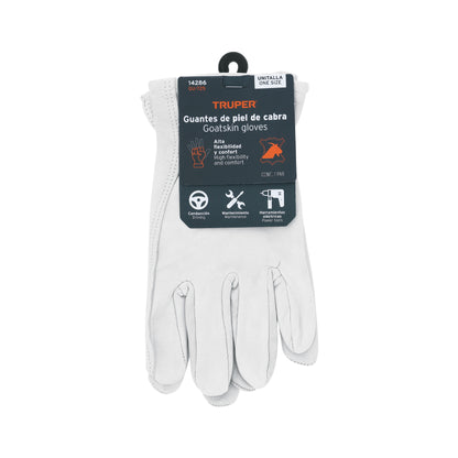 Guantes de Piel de Cabra TRUPER GU-725 - Protección Superior para Mantenimiento Industrial, Conducción y Herramientas Eléctricas - Resistentes Abrasión