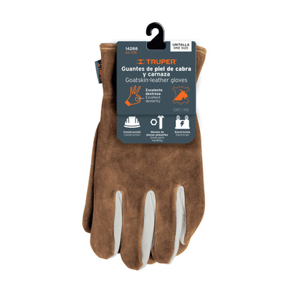Guantes de Seguridad Industrial Piel de Cabra TRUPER GU-735 - Protección Eléctrica y Construcción con Alta Destreza