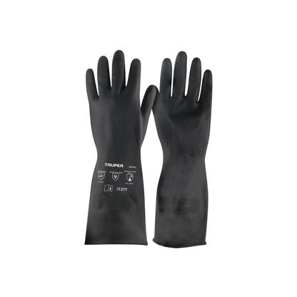 Guantes de Neopreno Resistentes a Químicos TRUPER GU-812 - Protección Profesional contra Ácidos, Solventes y Aceites - Talla M Antiderrapantes