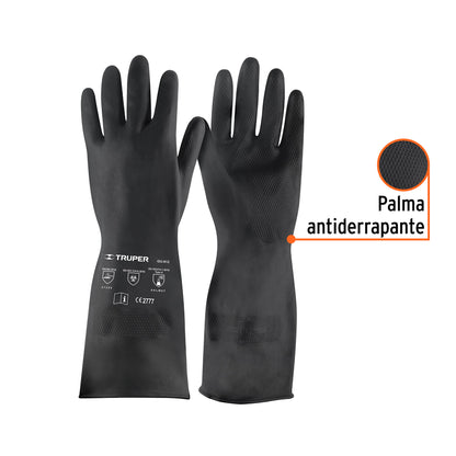 Guantes de Neopreno Resistentes a Químicos XG Truper GU-814 - Protección Profesional contra Ácidos, Solventes y Aceites