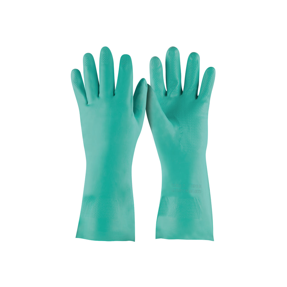Guantes de Nitrilo Verde TRUPER GU-821 - Resistentes a Químicos y Antiderrapantes para Protección Industrial