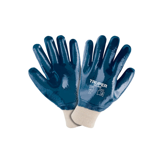 Guantes de Algodón con Recubrimiento de Nitrilo TRUPER GU-835 - Resistentes a Aceites, Grasas y Solventes para Mantenimiento Industrial