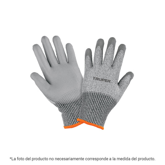 Guante Anticorte Nivel 5 TRUPER GU-912 Poliuretano Talla M - Protección Máxima Contra Cortes para Manejo Vidrio y Metal
