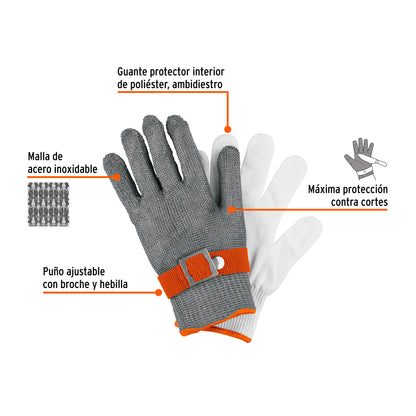 Guante Anticorte Profesional NV5 Acero Inoxidable Truper - Máxima Protección Construcción Industria Alimenticia