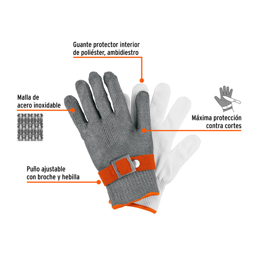 Guante Anticorte Profesional NV5 Acero Inoxidable Truper - Máxima Protección Construcción Industria Alimenticia