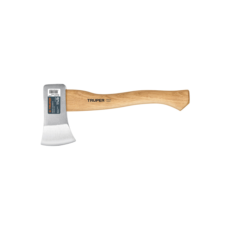 Hacha Cazadora TRUPER 1-1/4 lb Mango Hickory 14" - Herramienta Profesional para Corte de Madera y Trabajos Forestales - Acero al Carbono Tratamiento Térmico HC-1-1/4