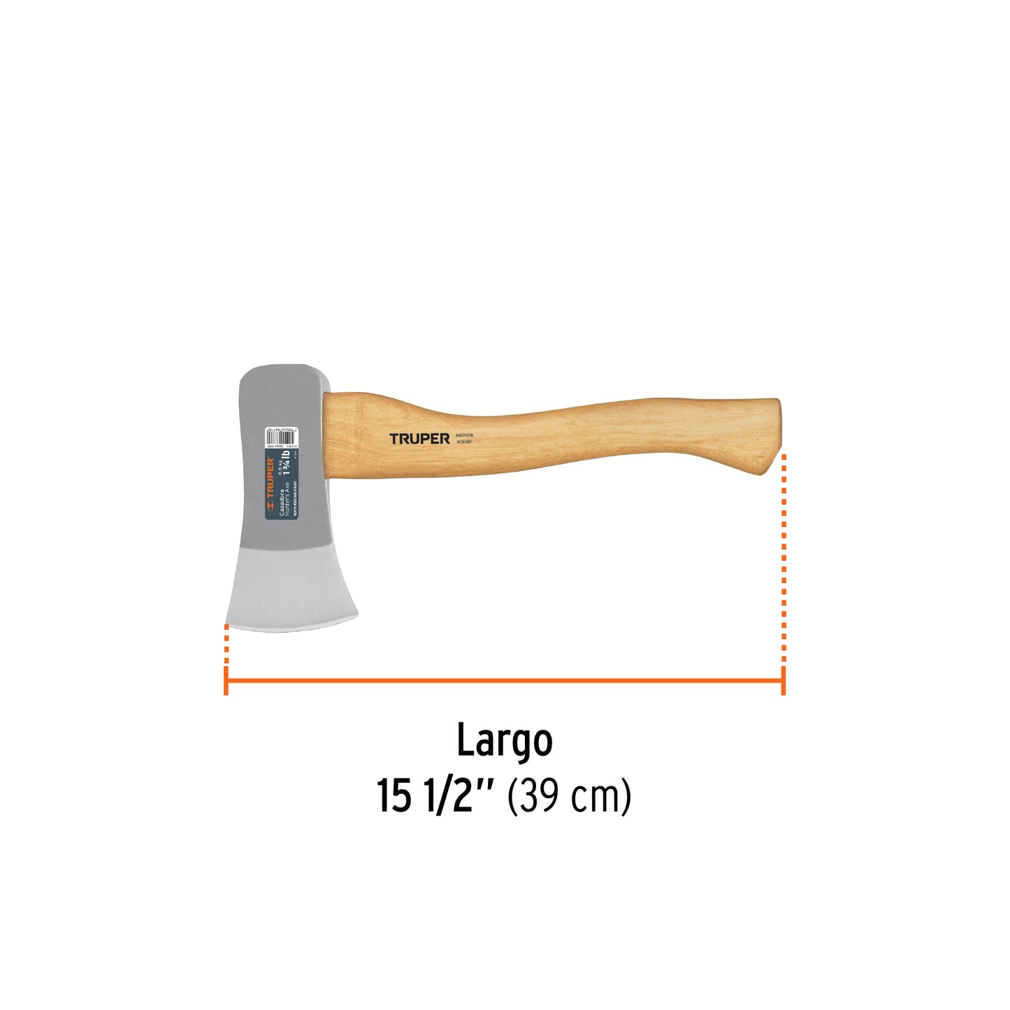 Hacha Cazadora Truper 1-3/4 lb Mango Hickory 15" - Solución Profesional para Corte de Madera HC-1-3/4