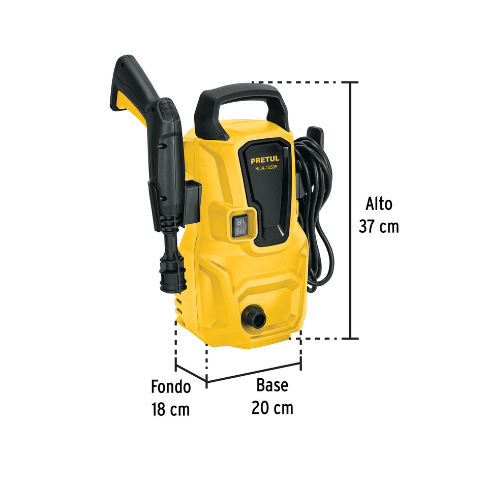 Hidrolavadora Eléctrica Pretul 1350 PSI - Motor 1.6 HP Profesional