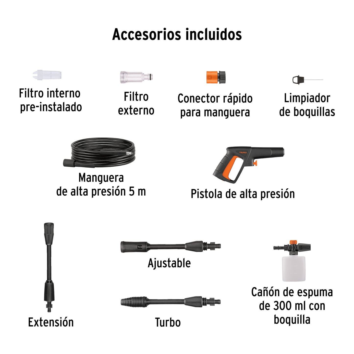 Hidrolavadora eléctrica horizontal 1500 PSI, TRUPER