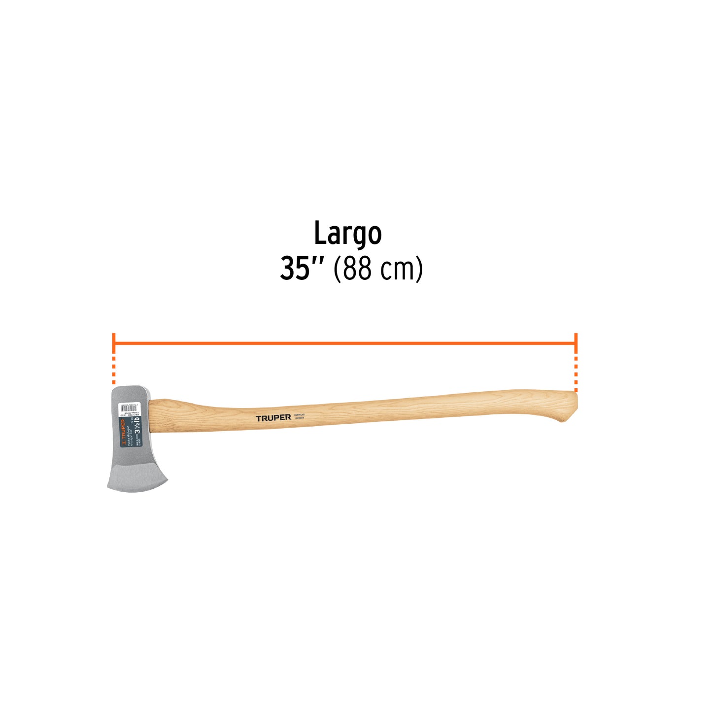 Hacha Michigan Truper 3.5 lb Mango Hickory 34" - Herramienta Profesional para Talar Árboles, Partir Leña y Cortar Ramas - Acero al Carbono Tratamiento Térmico HM-3-1/2M