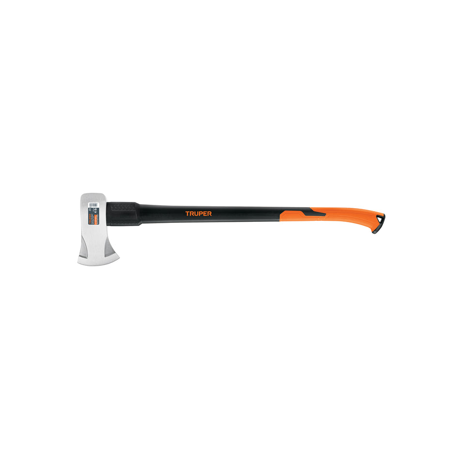 Hacha Michigan Truper 4 lb Fibra de Vidrio 34" - Herramienta Profesional para Talar Árboles y Partir Madera HM-4FX