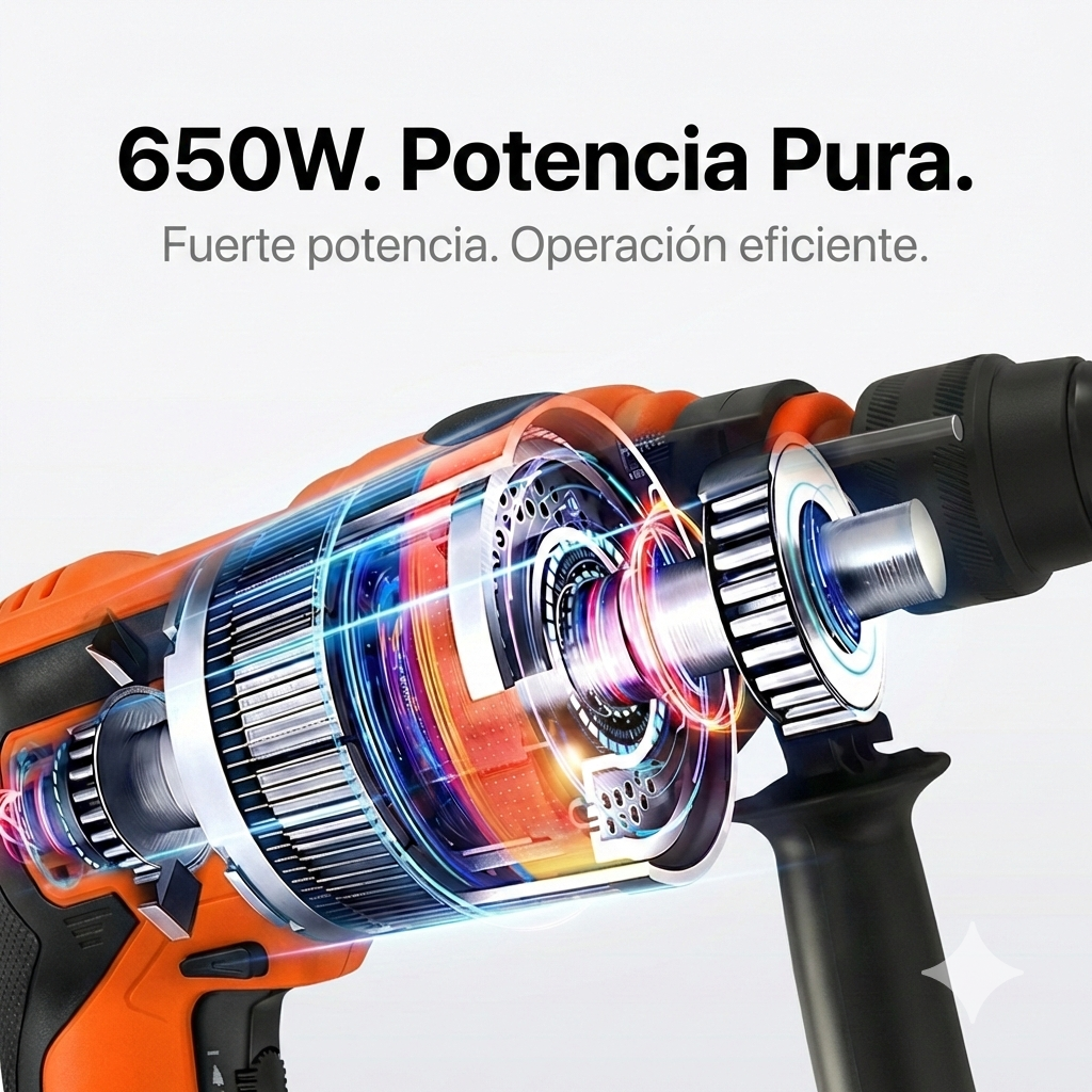 Rotomartillo TRUPER PRO® 1/2” 650W | Taladro Percutor Profesional con Velocidad Variable