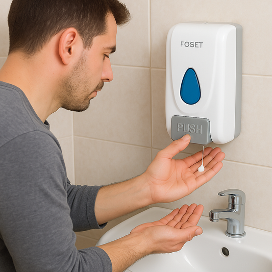 Dosificador de ABS para jabón espuma, blanco, FOSET jabón en espuma bonito