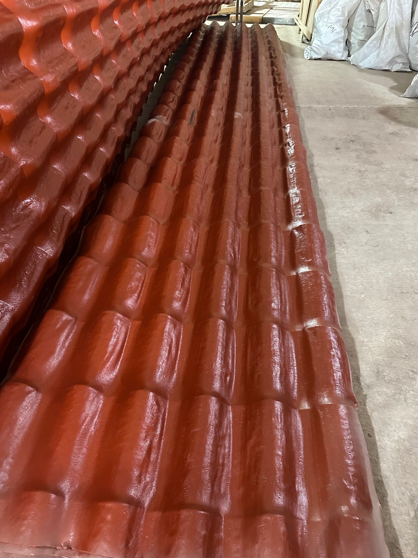 Lámina Plástica Tipo Teja Roja para Techo 6m x 1.08m