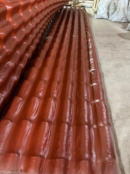 Lámina Plástica Tipo Teja Roja para Techo 6m x 1.08m