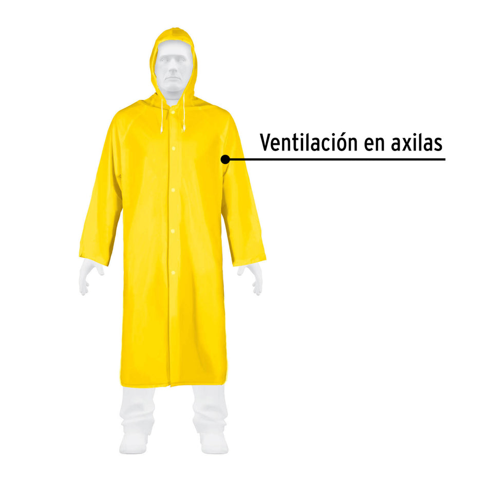 Gabardina impermeable con capucha ligera de PVC, talla M, Pretul, " Chubasquero"