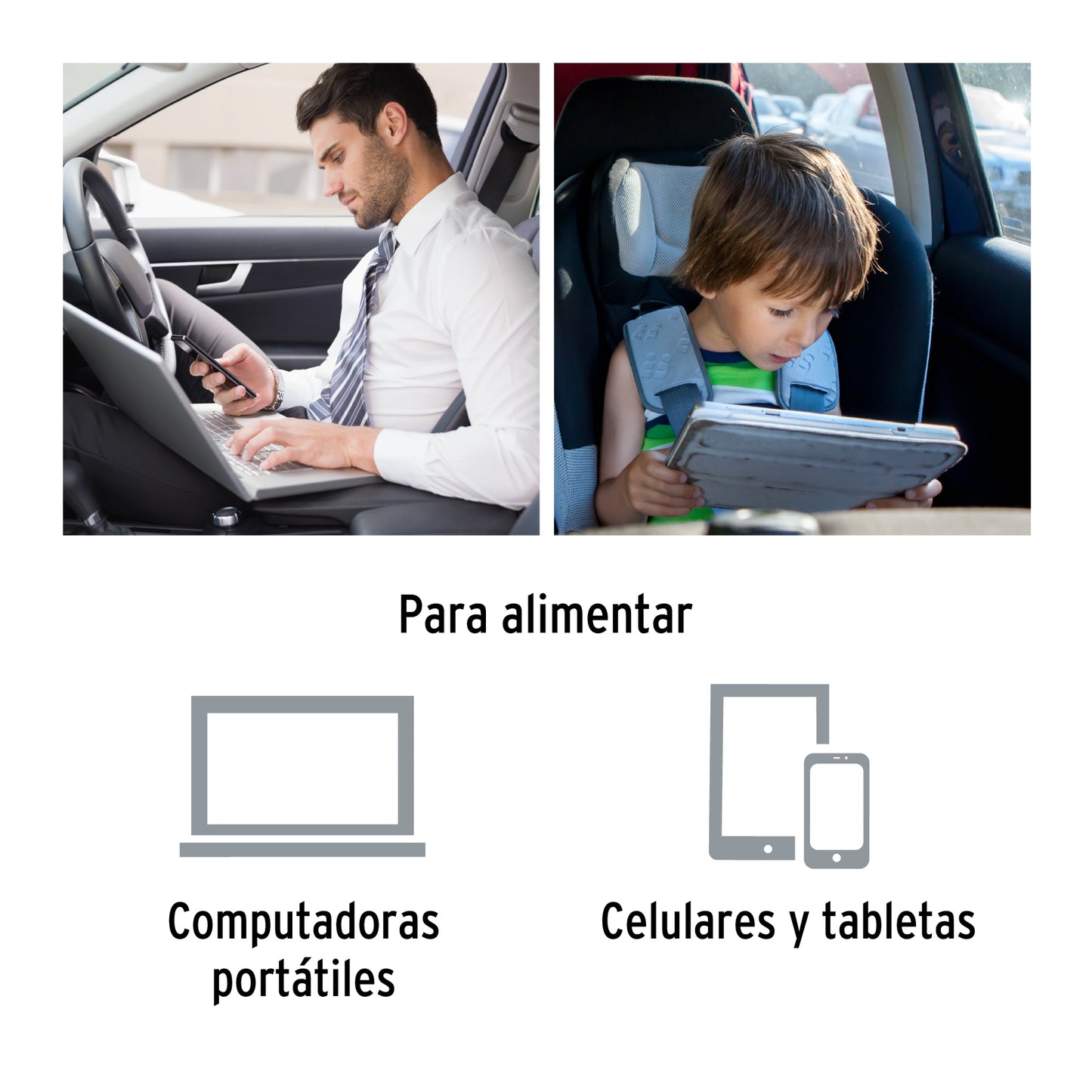 Inversor de Corriente 120W TRUPER INCO-120 - Convierte 12V a 120V para Auto con 2 Puertos USB - Solución Portátil para Cargar Laptop, Tablet y Celular en Viajes