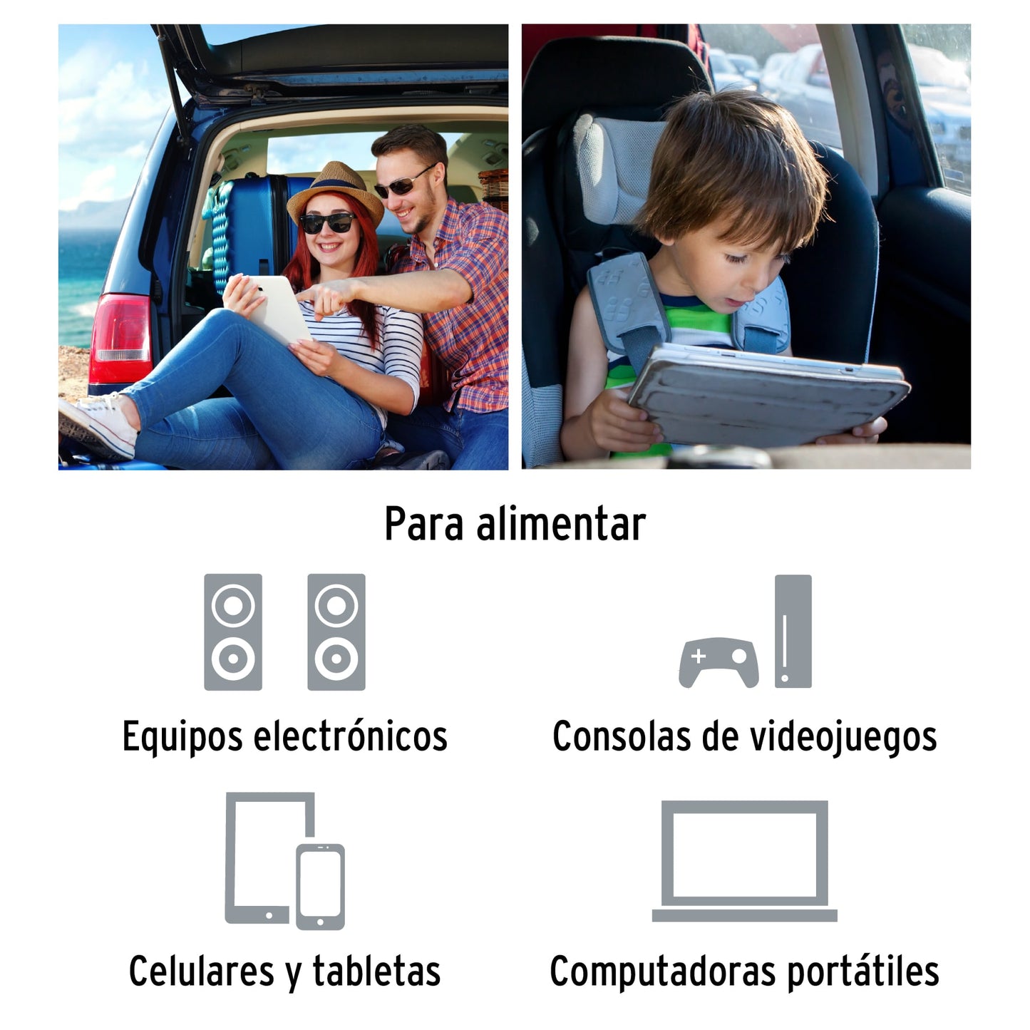 Inversor de Corriente 400W Truper INCO-400 - Convierte 12V a 120V con USB - Solución Portátil para Alimentar Equipos Electrónicos en Vehículos