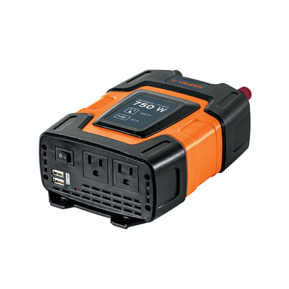 Inversor de Corriente 750W Truper INCO-750 - Convierte 12V DC a 120V AC con Puertos USB para Alimentar Equipos Electrónicos en Vehículos