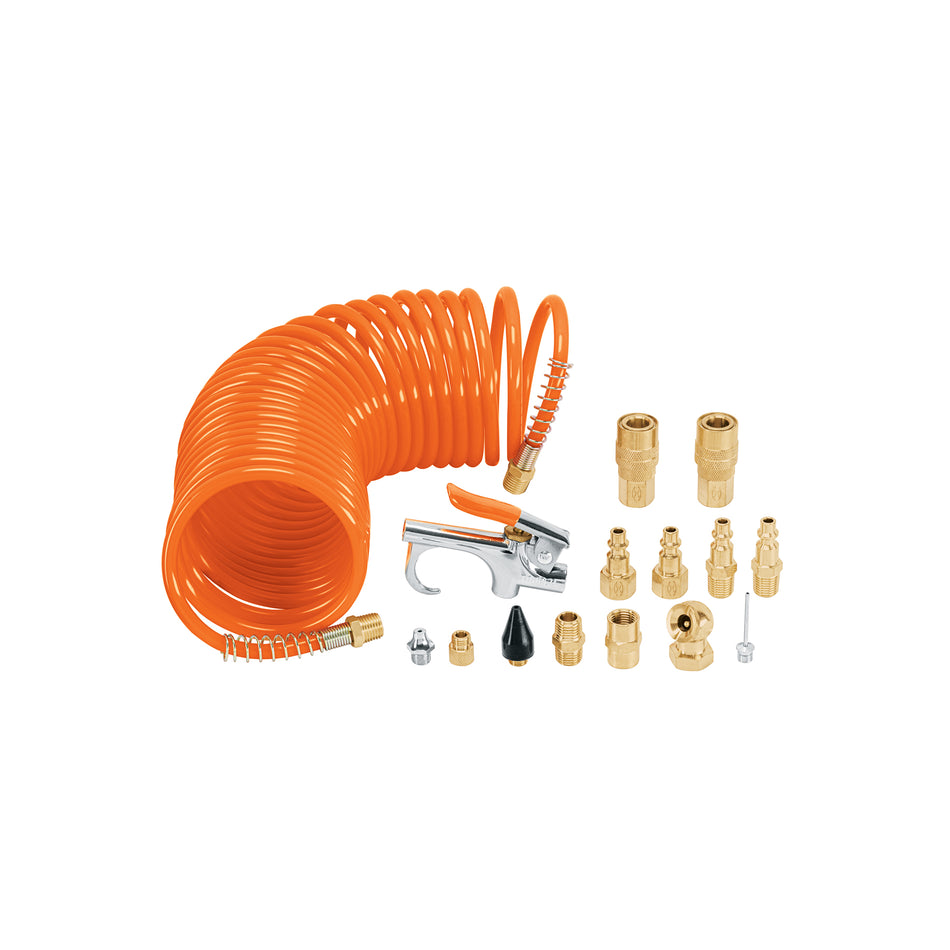 Juego 15 Accesorios Neumáticos TRUPER JAN-15 - Kit Completo Manguera 7.5m + Pistola Aire + Conectores - Solución Profesional para Limpieza e Inflado Industrial
