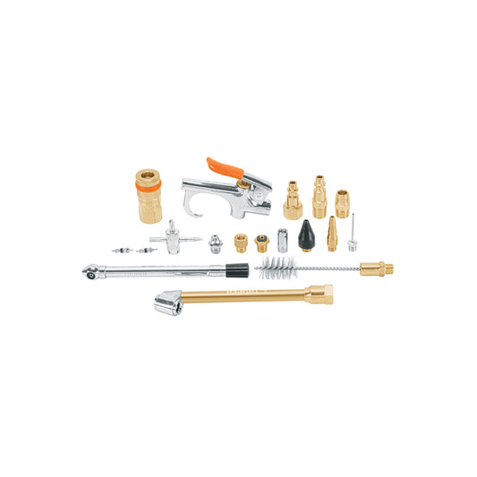 Kit Completo 18 Accesorios Neumáticos TRUPER JAN-18 - Pistola Aire, Inflador, Calibrador - Solución Profesional para Taller Automotriz