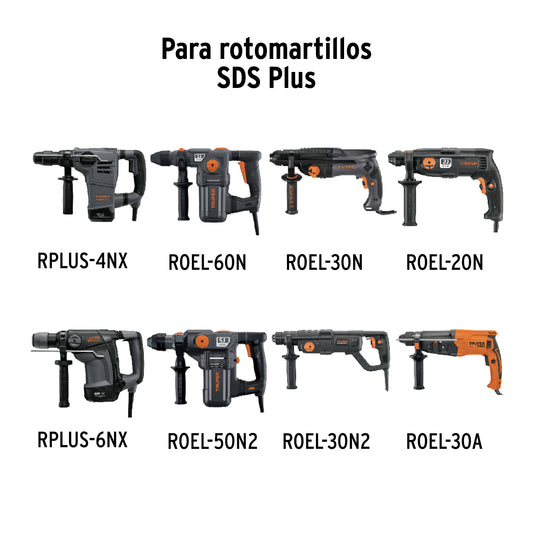Juego de 5 brocas para concreto SDS Plus, TRUPER