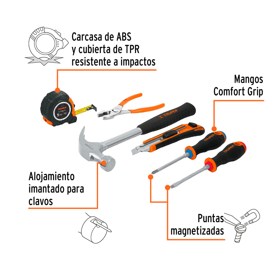 Juego de 6 herramientas caseras, Truper