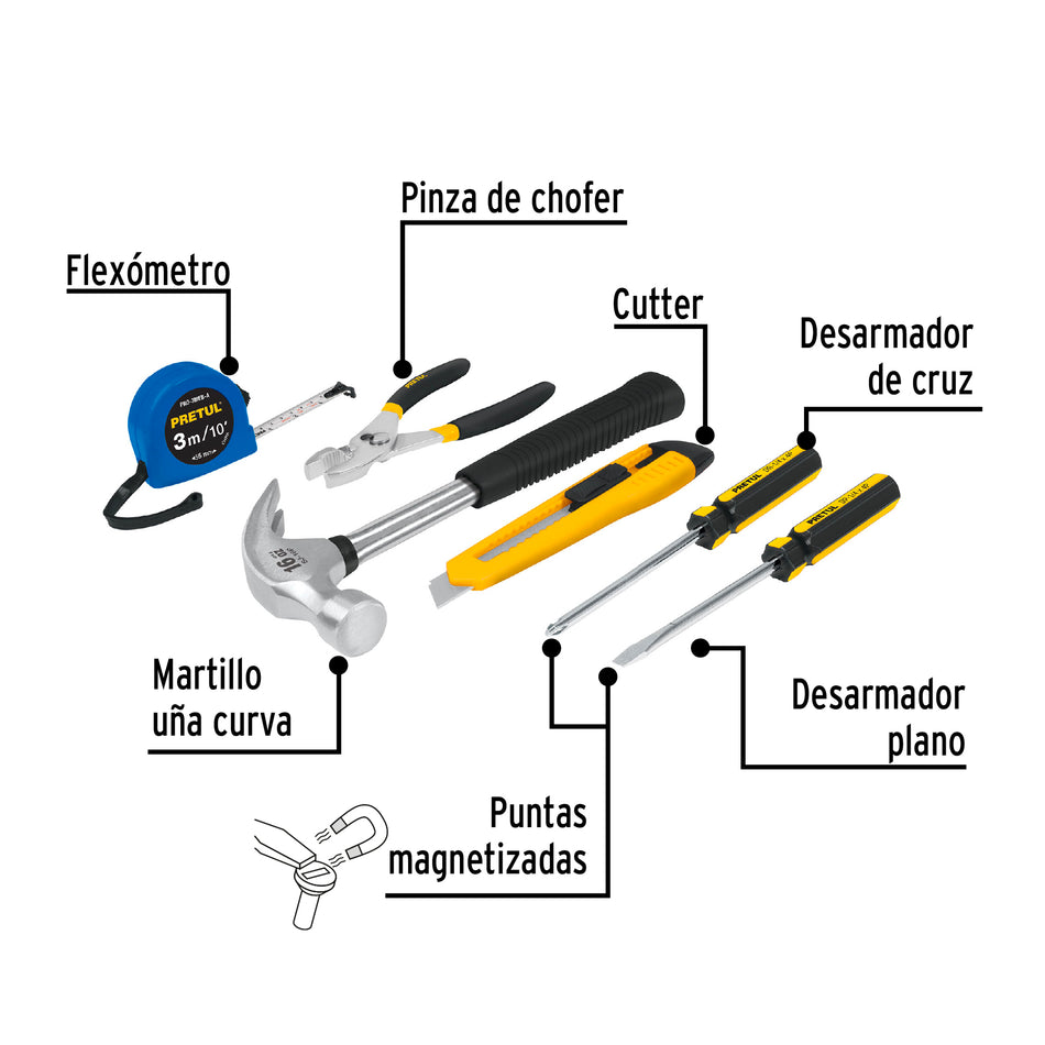 Juego de 6 herramientas caseras, Pretul