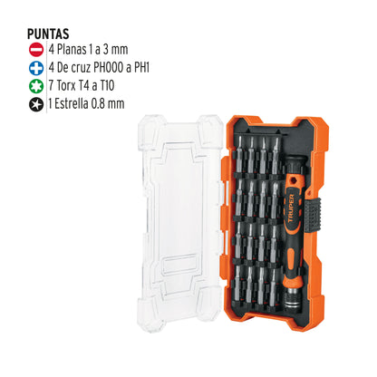 Desarmador de Precisión JOY-17 con 16 Puntas Intercambiables - Kit Profesional Magnético para Electrónica y Reparaciones de Alta Precisión