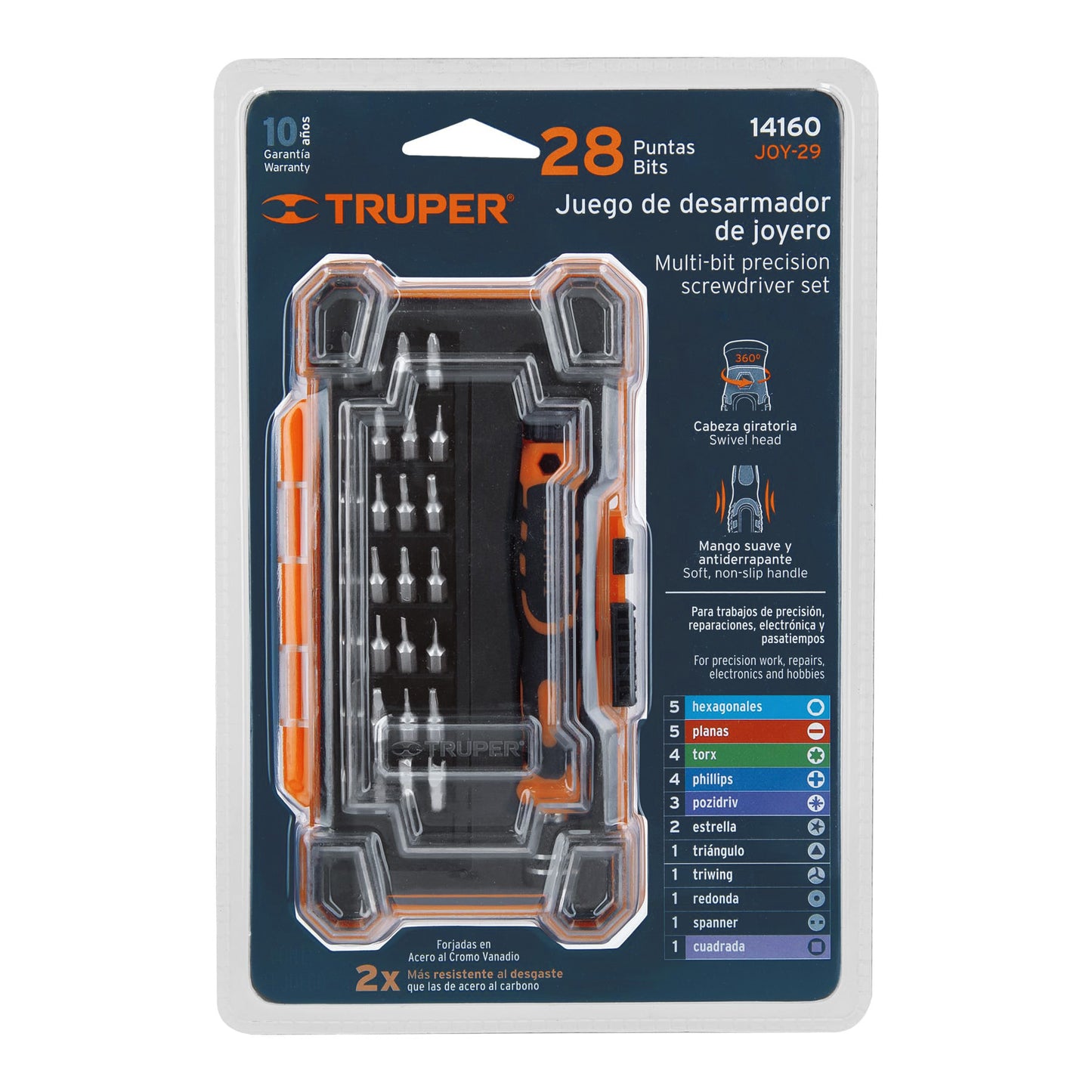 Desarmador de Precisión JOY-29 con 28 Puntas Intercambiables - Kit Profesional para Electrónica y Reparaciones de Precisión