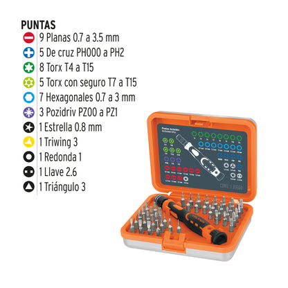 Desarmador de Precisión JOY-43 con 42 Puntas Intercambiables - Kit Profesional para Electrónica y Reparaciones de Precisión