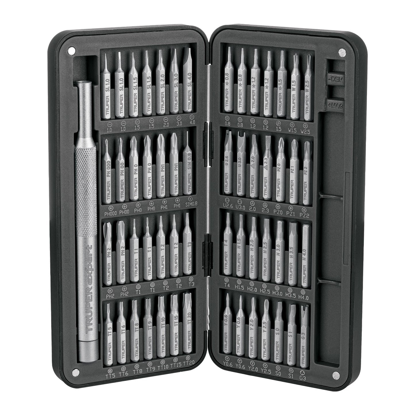 Desarmador de Precisión JOY-57X con 56 Puntas Intercambiables - Kit Profesional para Electrónica y Reparaciones de Precisión - Acero S2 Resistente