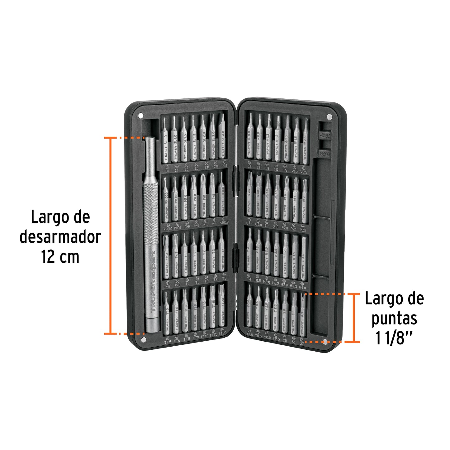Desarmador de Precisión JOY-57X con 56 Puntas Intercambiables - Kit Profesional para Electrónica y Reparaciones de Precisión - Acero S2 Resistente