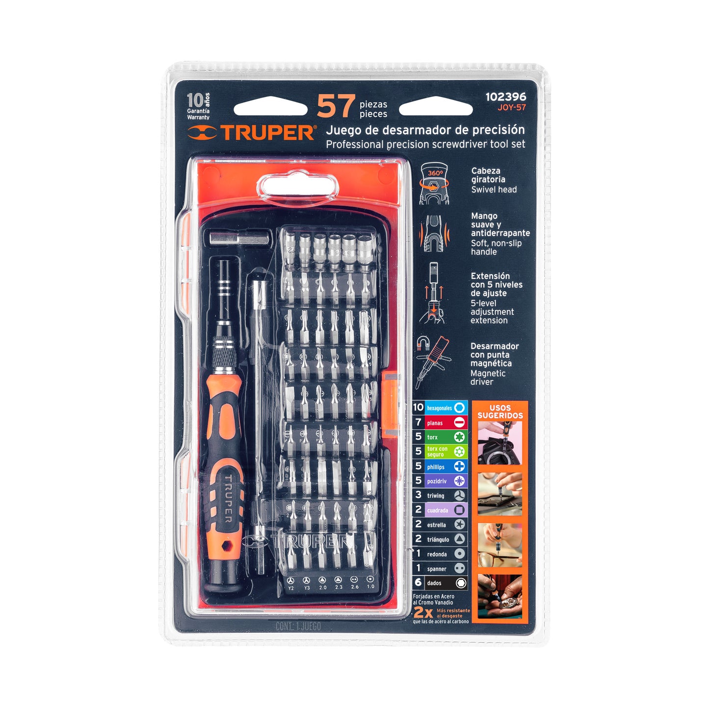 Desarmador de Precisión JOY-57 con 57 Puntas Intercambiables - Kit Profesional para Electrónica y Reparaciones