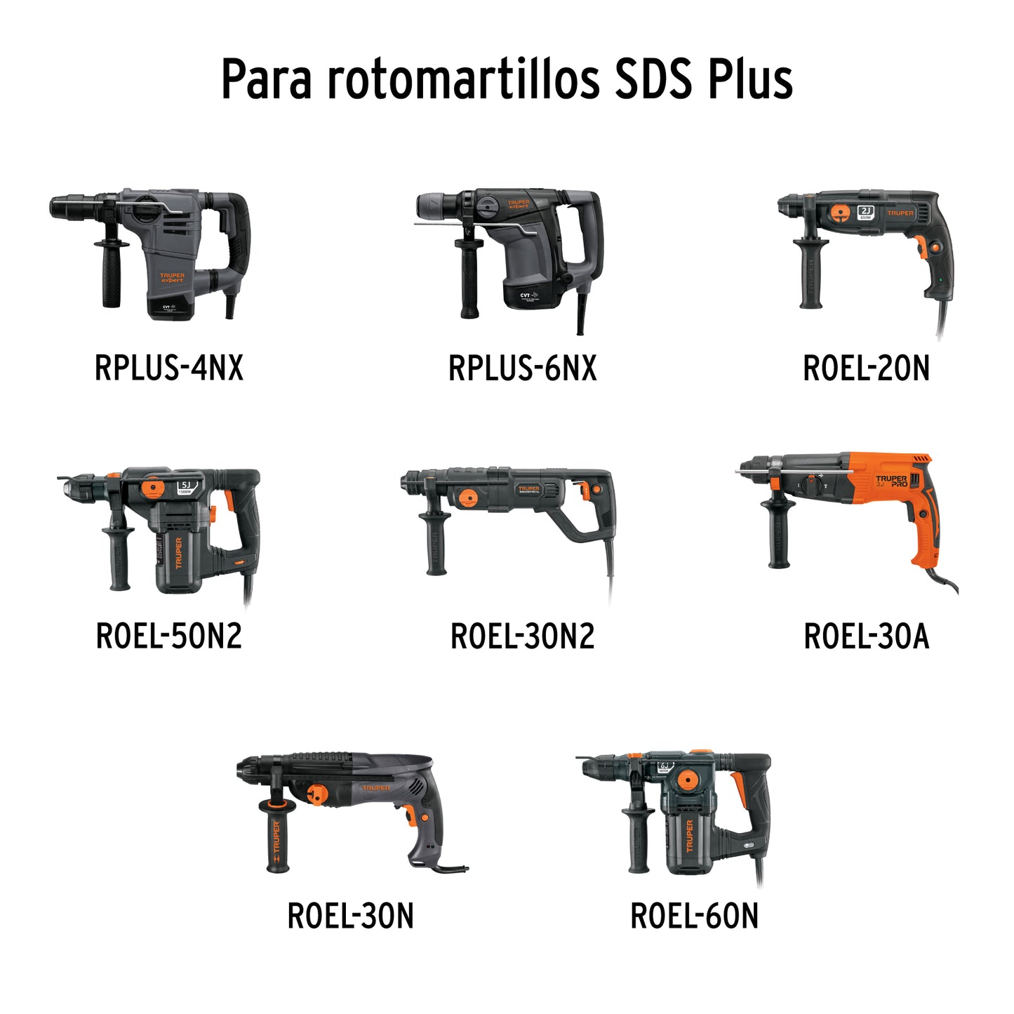 Juego de 15 brocas y cinceles SDS Plus en estuche, TRUPER