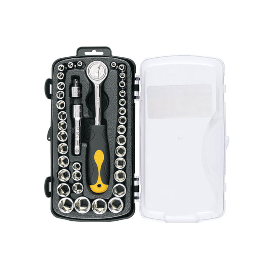 Juego de Herramientas Mecánicas Pretul 39 Piezas 1/4" y 3/8" con Estuche - Kit Completo para Reparación Automotriz y Mantenimiento Profesional JUDA-38P