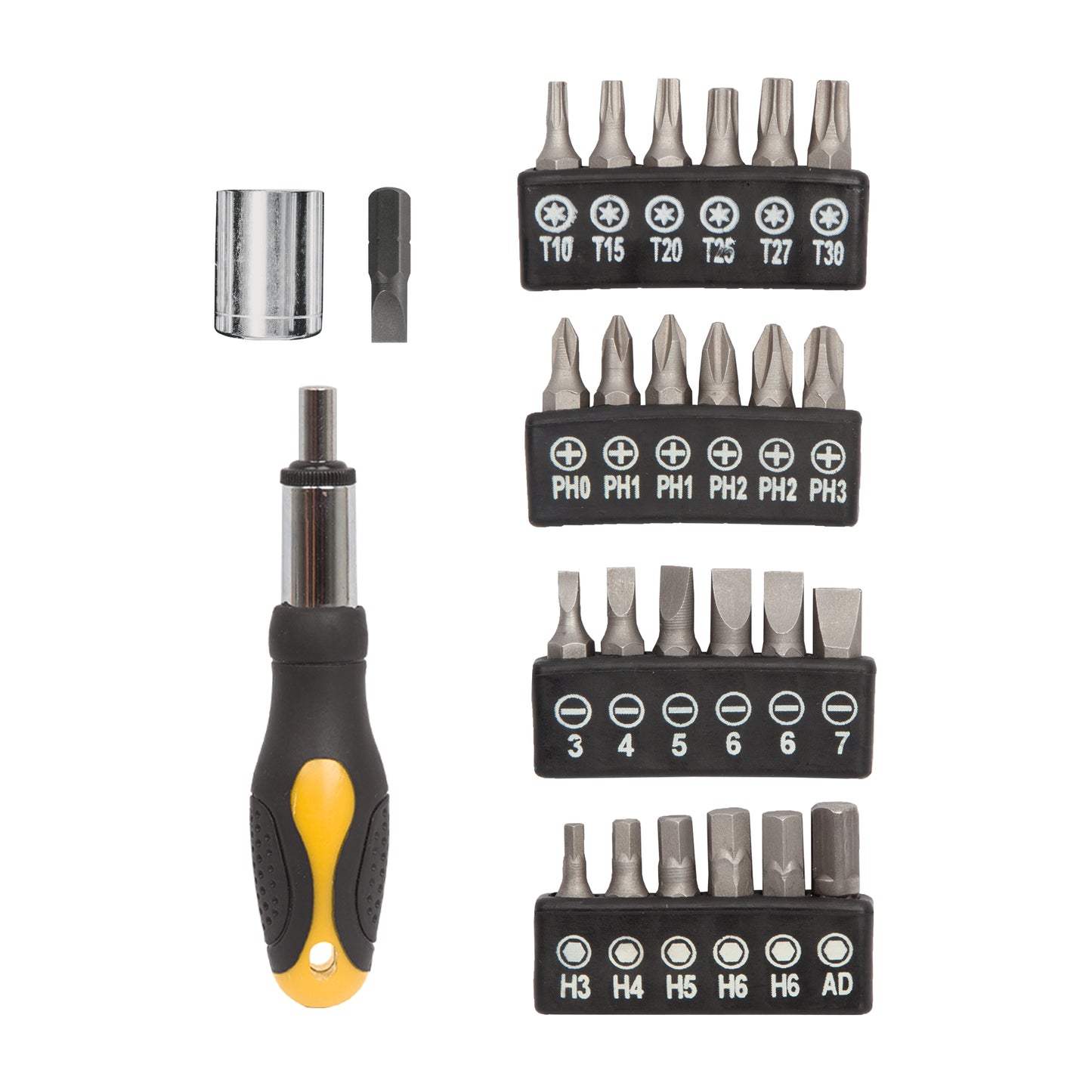 Juego de 39 Herramientas 1/4 Pulgada Pretul JUDA-39P - Kit Completo Mecánico Profesional con Matraca Doble Sistema y Mango Comfort Grip - Solución Integral para Reparación Automotriz