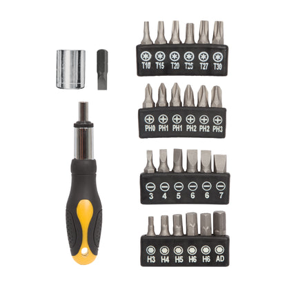 Juego de 39 Herramientas 1/4 Pulgada Pretul JUDA-39P - Kit Completo Mecánico Profesional con Matraca Doble Sistema y Mango Comfort Grip - Solución Integral para Reparación Automotriz