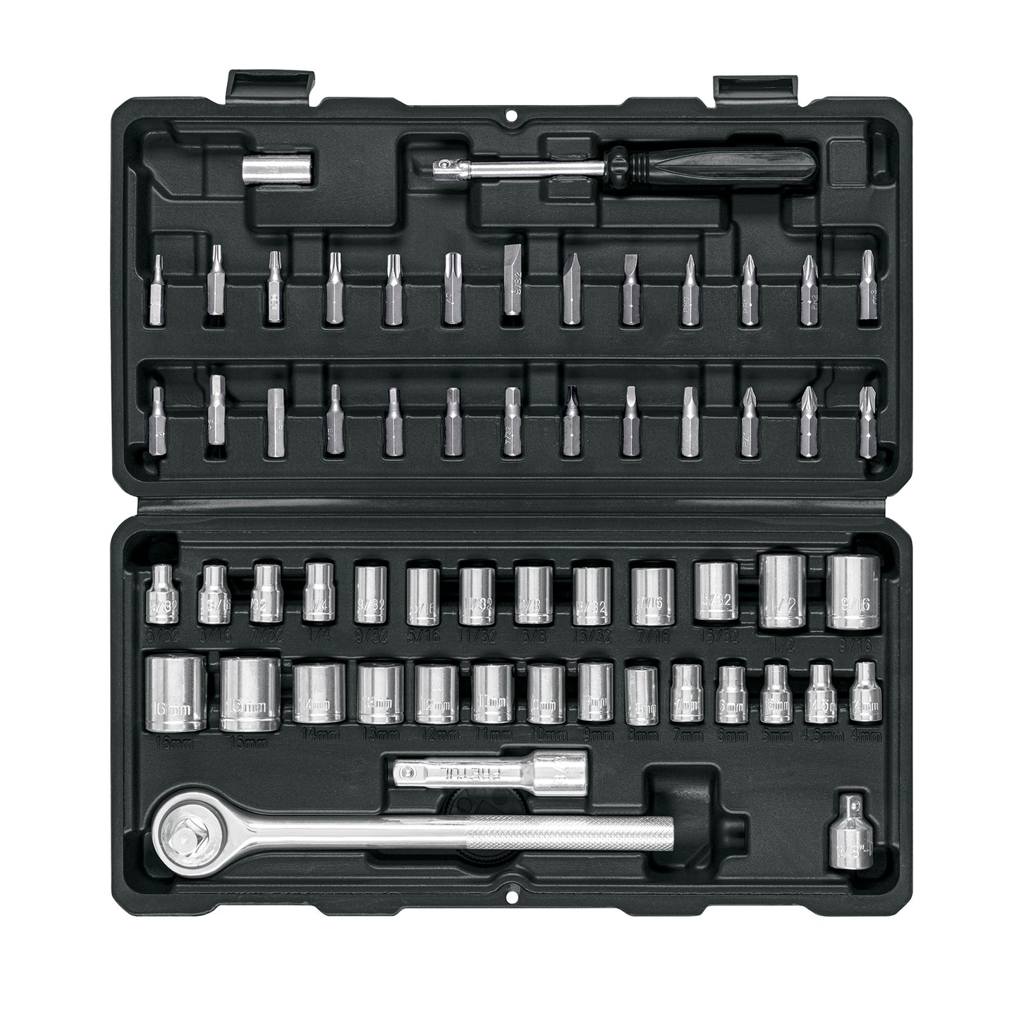 Juego de Herramientas Pretul 60 Piezas 1/4" y 3/8" para Mecánico Profesional - Kit Completo con Estuche Organizador JUDA-60P