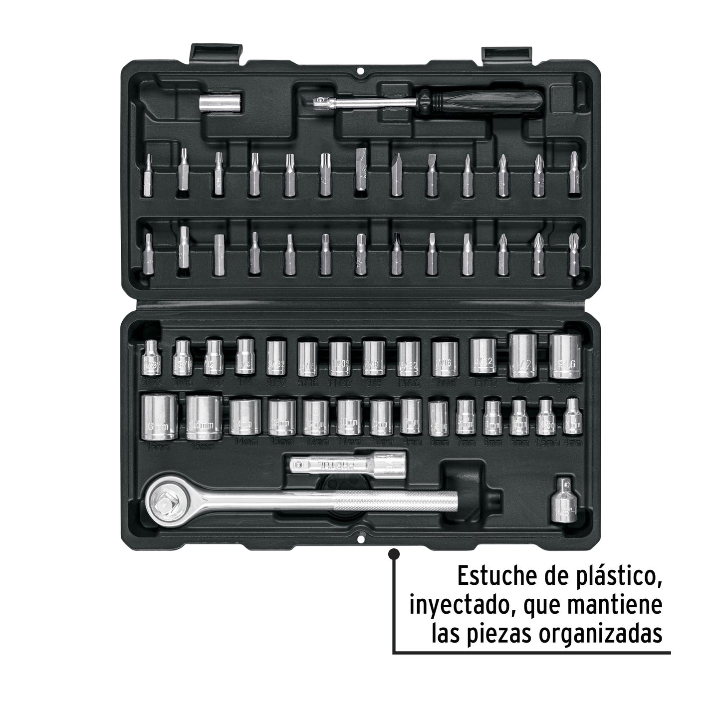 Juego de Herramientas Pretul 60 Piezas 1/4" y 3/8" para Mecánico Profesional - Kit Completo con Estuche Organizador JUDA-60P