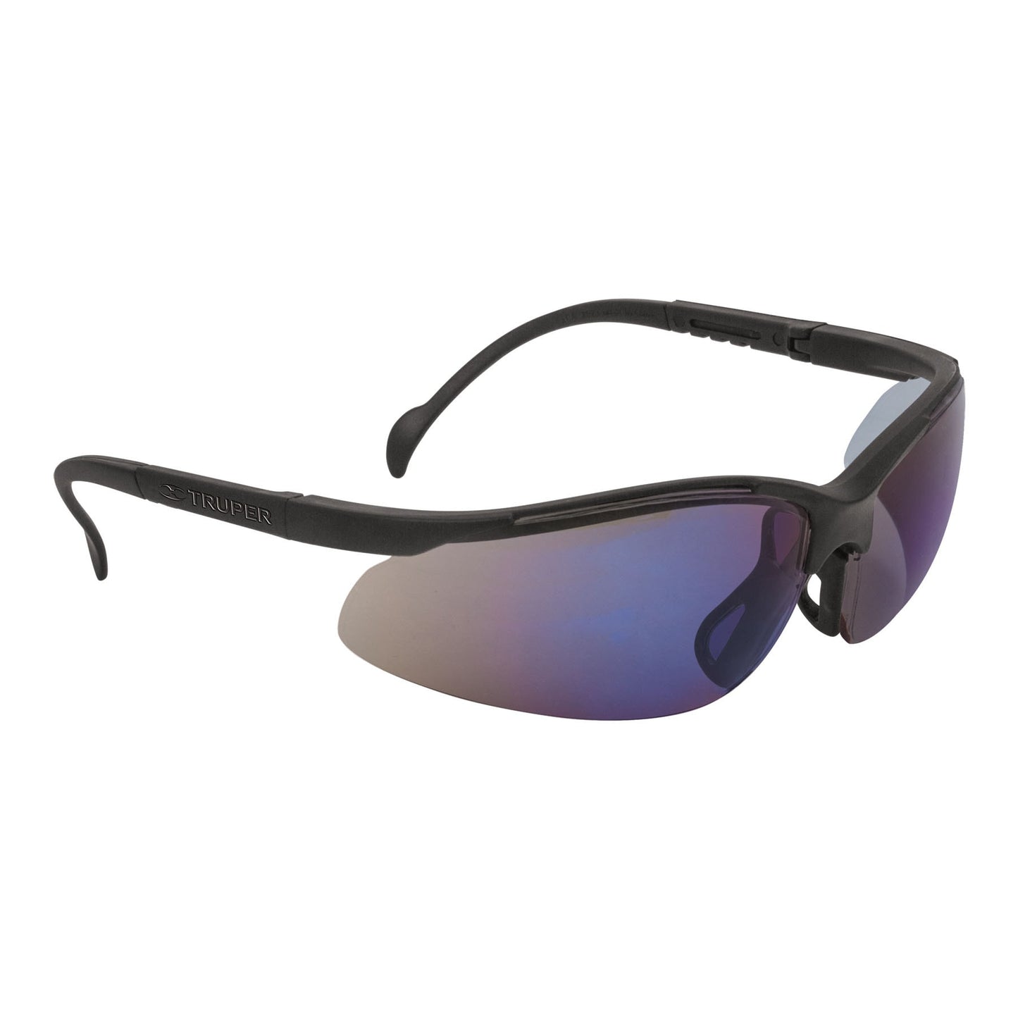 Lentes de Seguridad Truper LEDE-EZ Espejo Azul - Protección UV Antirayadura para Industria y Construcción