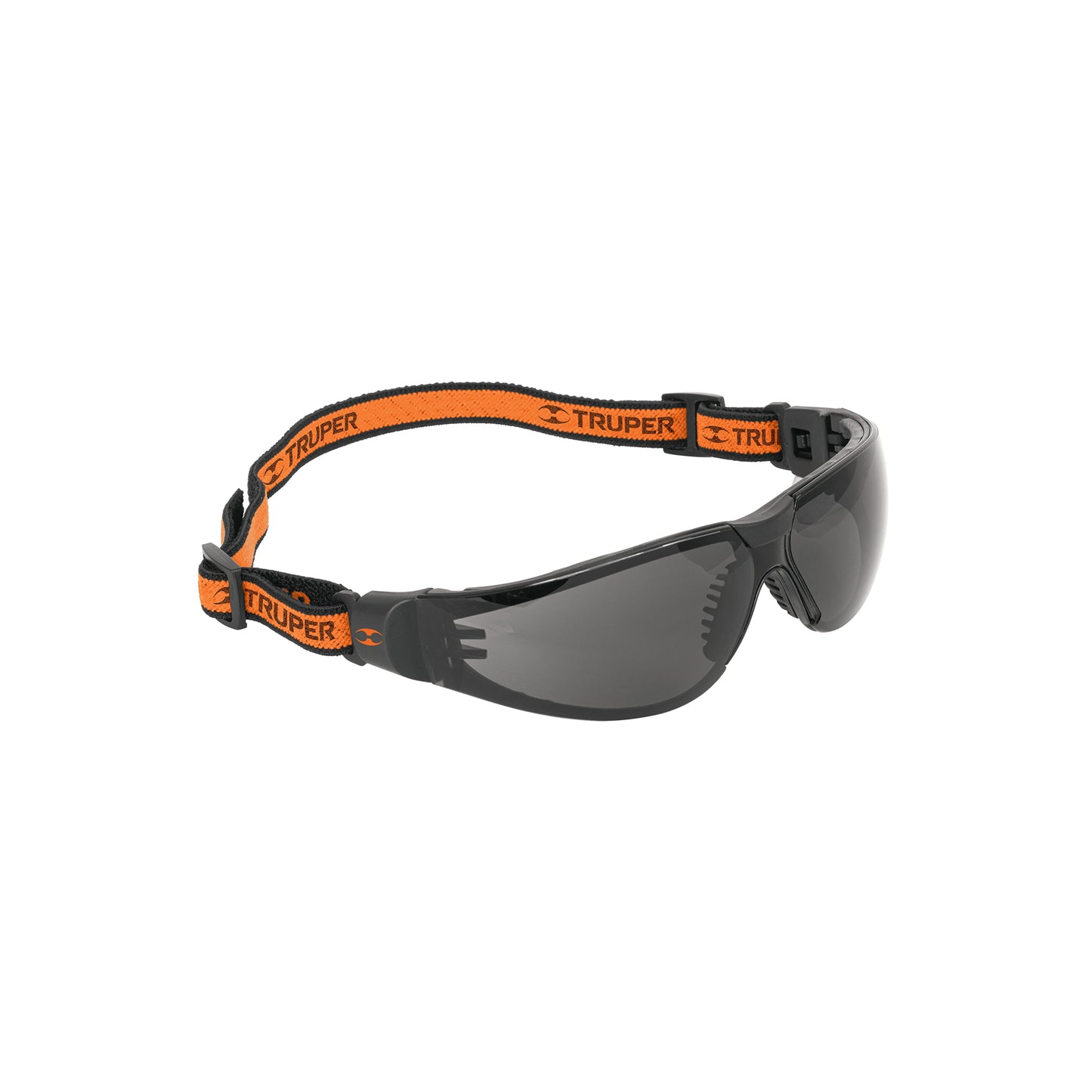 Lentes de Seguridad Industriales Truper Active LEDE-SN-R - Protección UV Antiempañante con Banda Elástica para Construcción, Taller e Industria - Mica Policarbonato Antirayadura Gris
