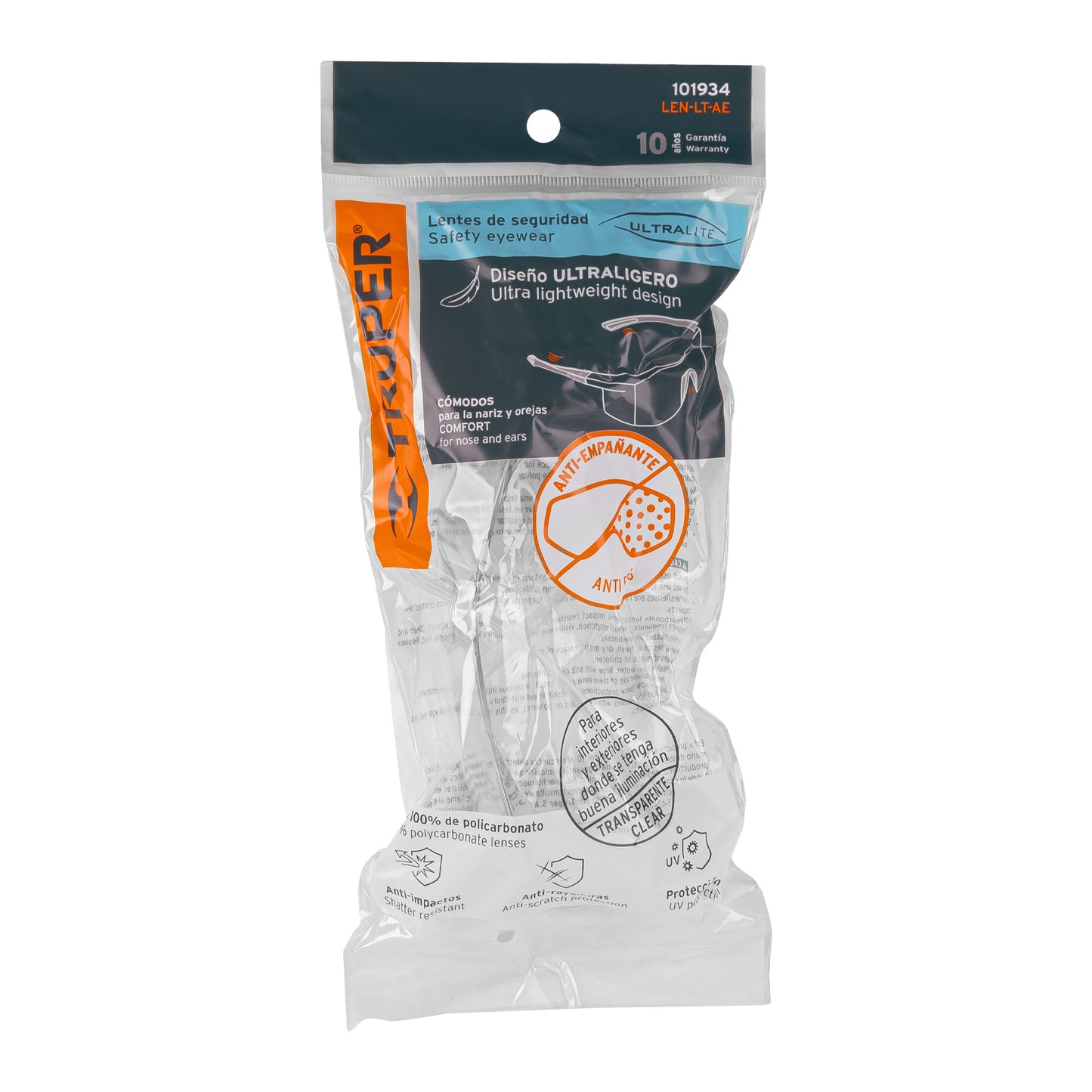 Lentes de Seguridad Antiempañantes Ultralite LEN-LT-AE - Protección UV Policarbonato para Industria y Construcción