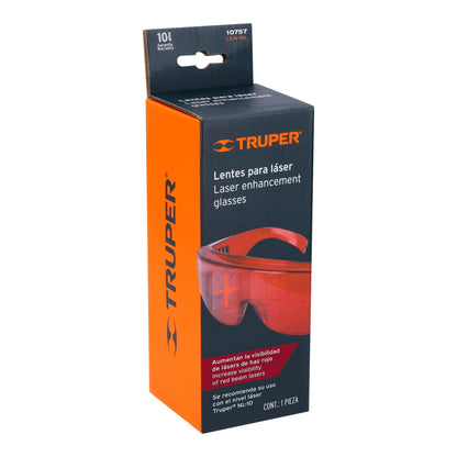 Lentes de Seguridad Láser Rojo Truper LEN-NL - Protección UV Policarbonato para Niveles Láser