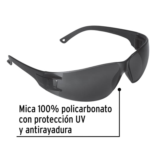 Lentes de Seguridad Grises Pretul Lite LEN-SN-P - Protección UV Policarbonato Antirayaduras para Industria Construcción Taller