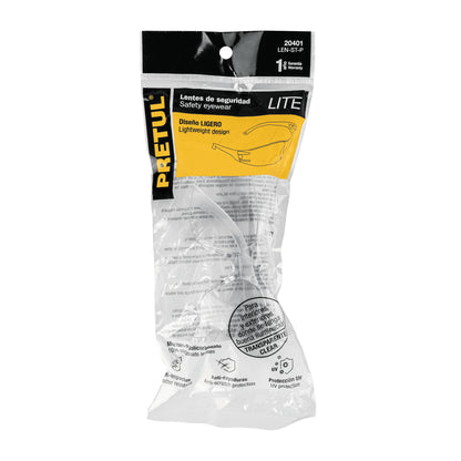 entes de Seguridad Transparentes Pretul Lite LEN-ST-P - Protección UV Policarbonato Antirayaduras para Industria, Construcción y Taller - Previene Lesiones Oculares en Trabajo