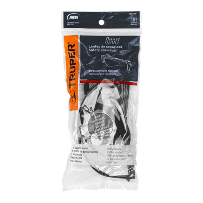 Lentes de Seguridad Espejo Plata Antirayadura UV - Protección Industrial Profesional con Cordón Ajustable LESP-EP