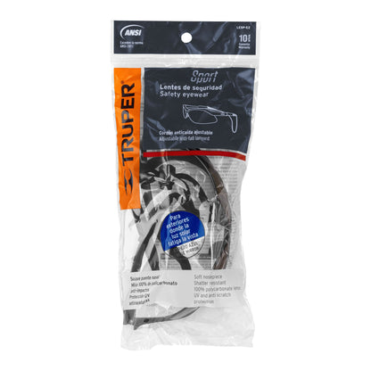 Lentes de Seguridad Industrial Espejo Azul con Cordón Ajustable - Protección UV Antirayadura para Construcción y Taller - LESP-EZ